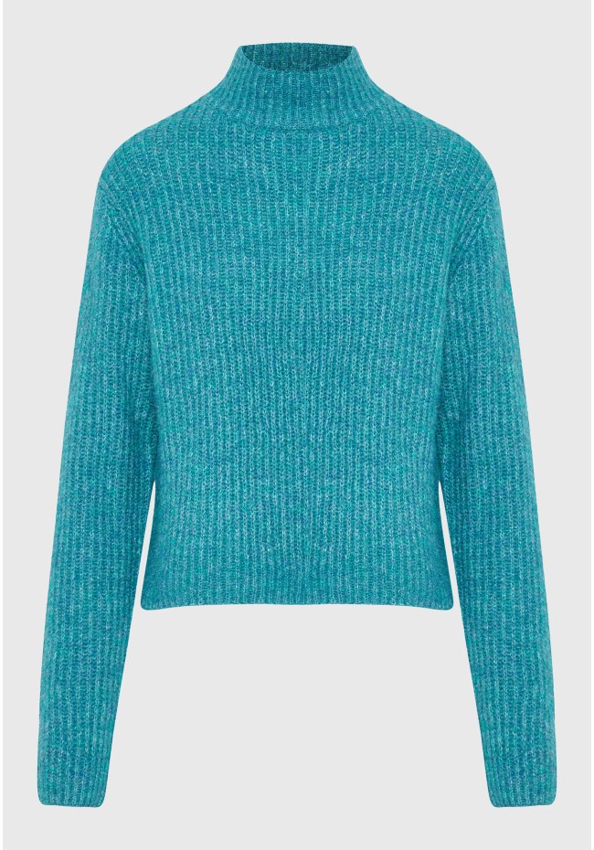 Turtle neck wool blend pullover