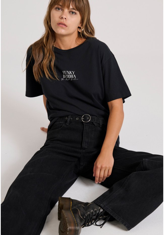 Straight fit τζιν παντελόνι με ζώνη