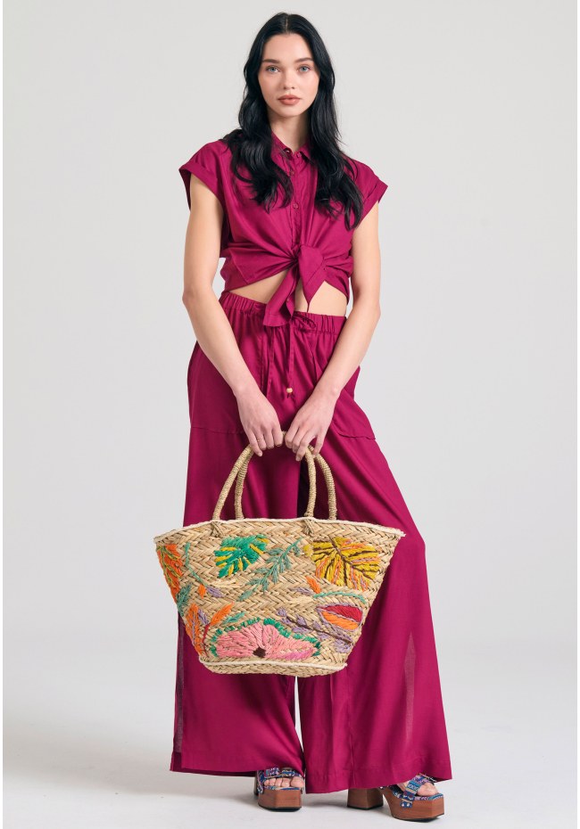 Loose fit παντελόνα από βισκόζη