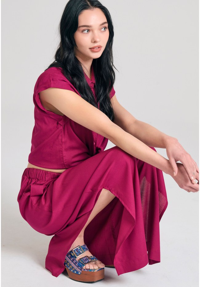 Loose fit παντελόνα από βισκόζη