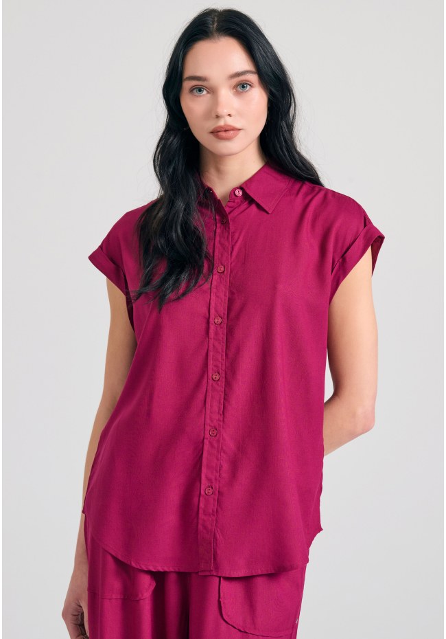 Γυναικείο loose fit πουκάμισο από βισκόζη