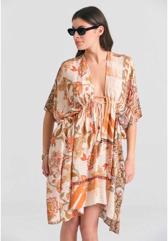 Γυναικείο κιμονό με φλοράλ τύπωμα