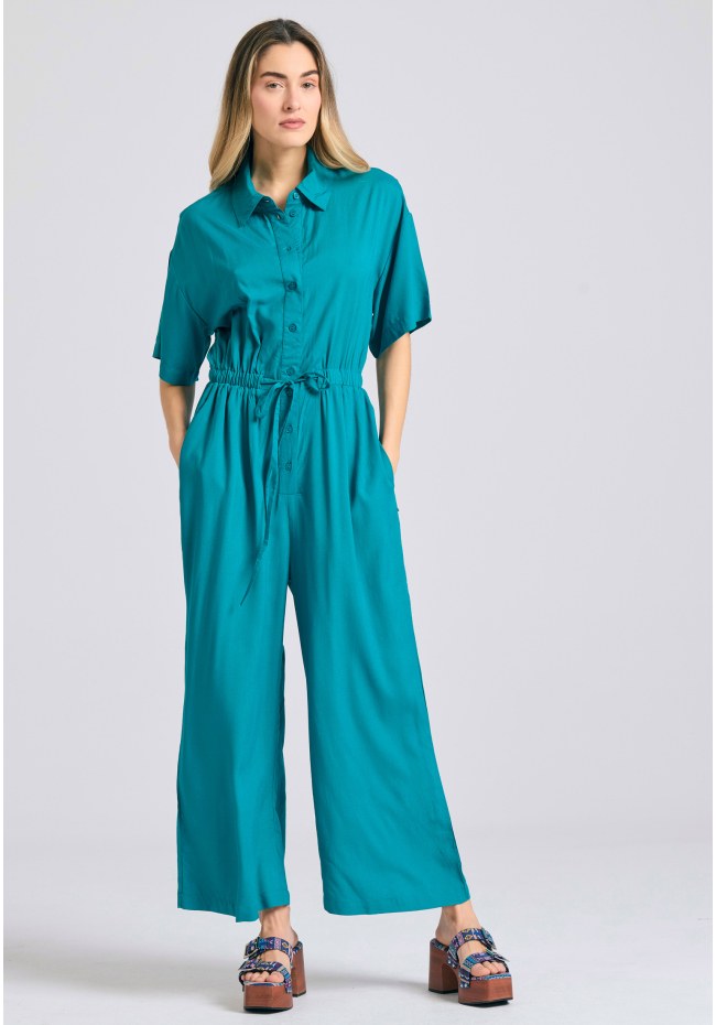 Loose fit jumpsuit with tie knot