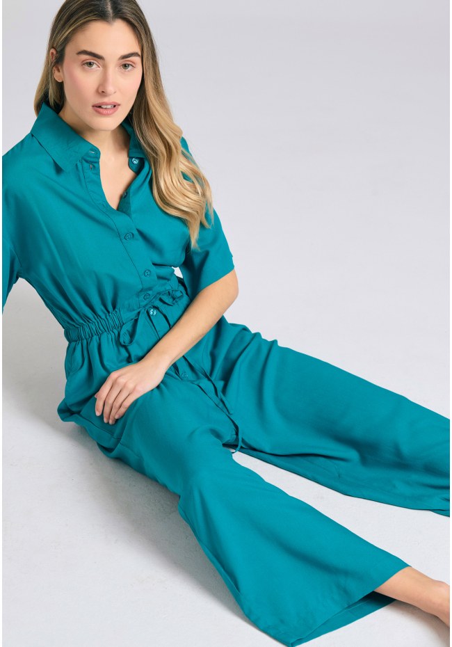 Loose fit jumpsuit with tie knot