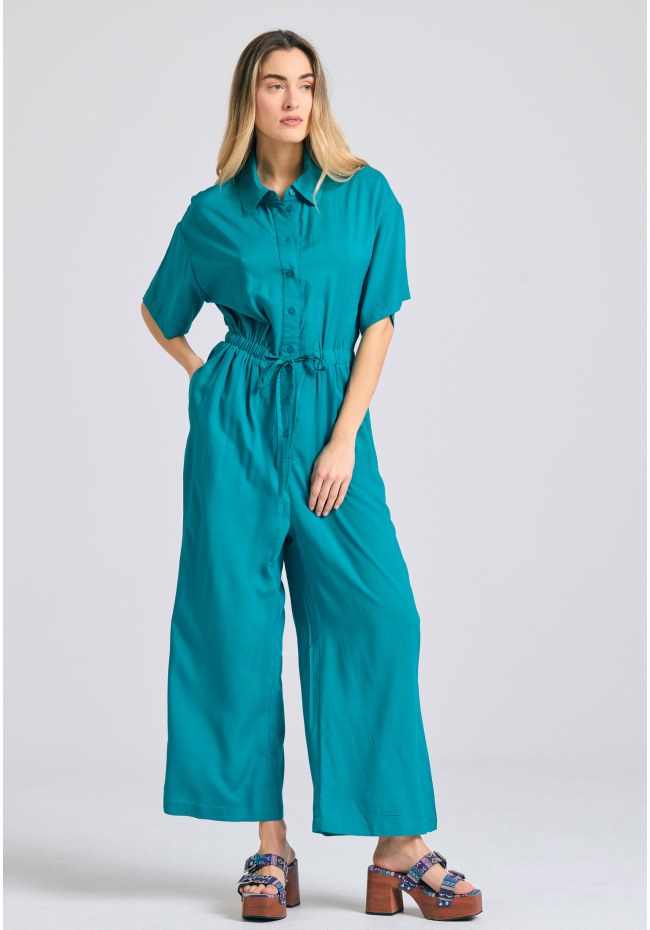 Loose fit jumpsuit with tie knot