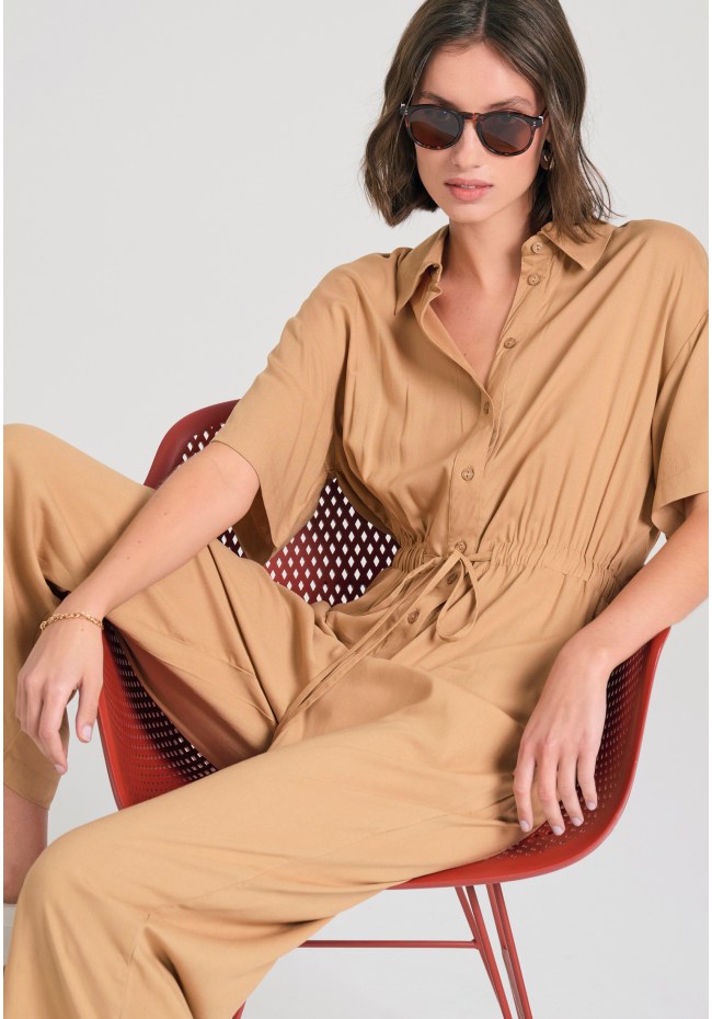 Loose fit jumpsuit with tie knot