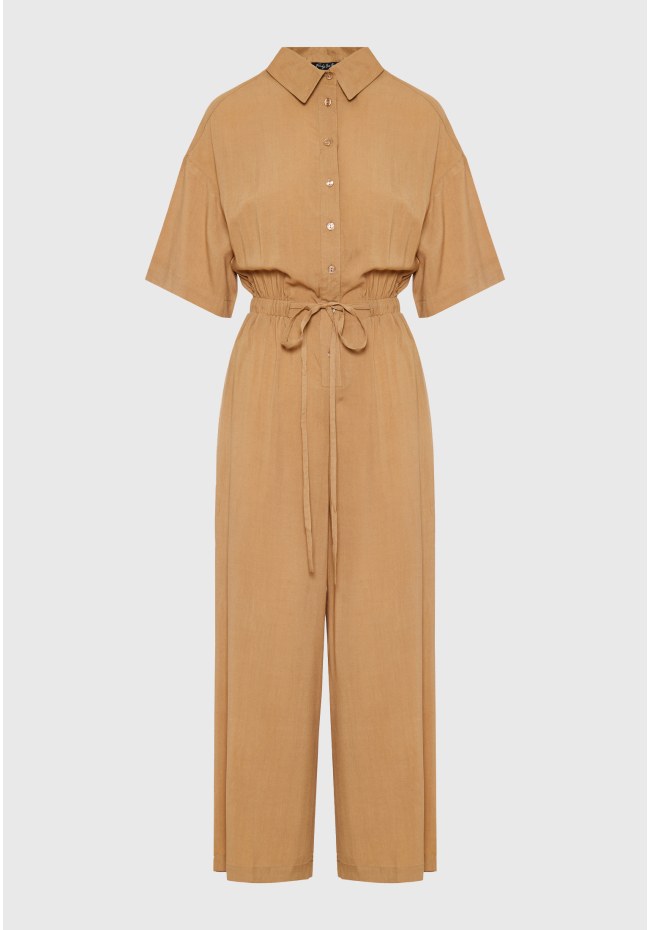 Loose fit jumpsuit with tie knot