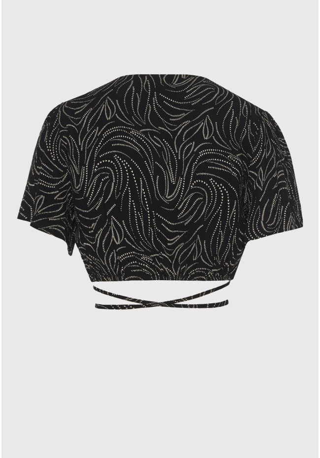 Cropped κρουαζέ τοπ από τεχνητό μετάξι