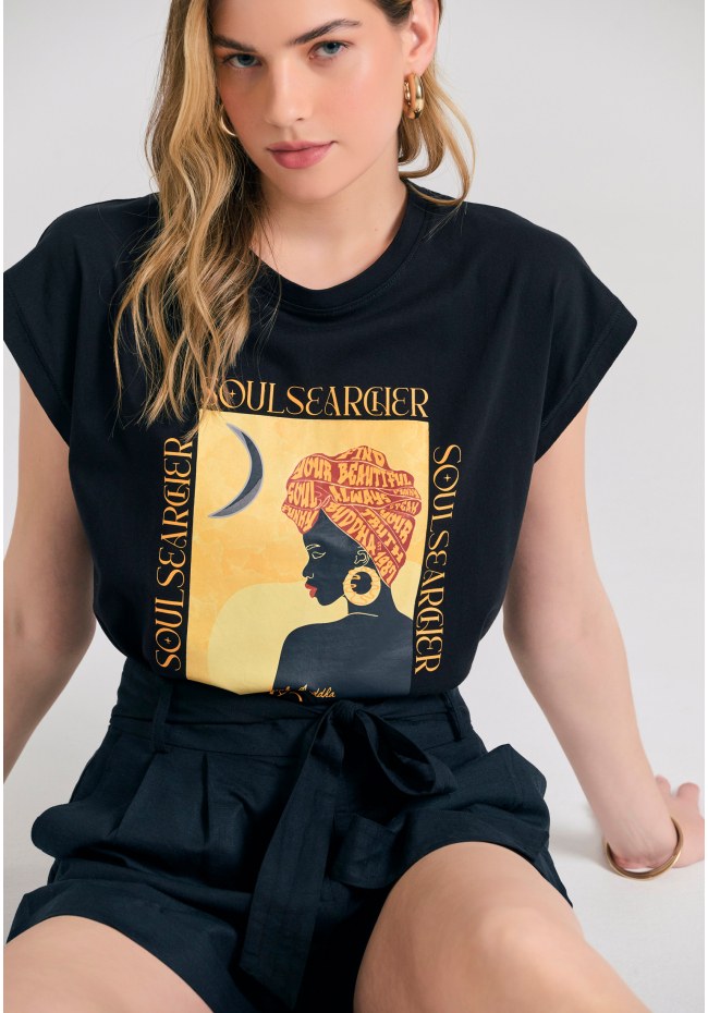 Loose fit linen blend σορτς με πιέτες και ζώνη