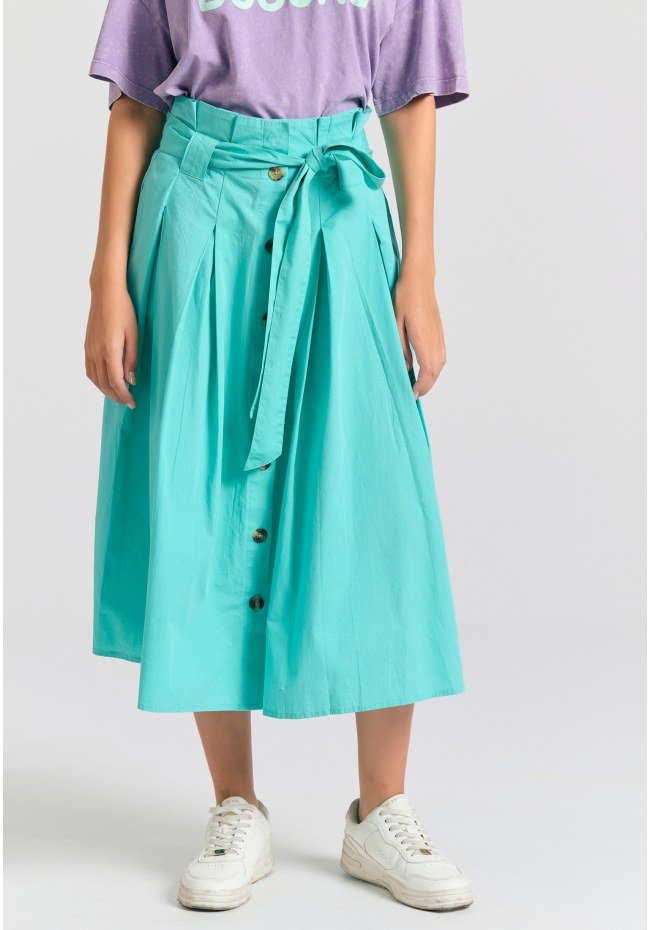 Relaxed fit μίντι φούστα με πιέτες