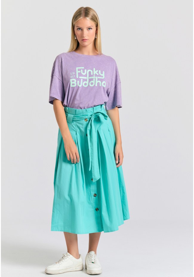 Relaxed fit μίντι φούστα με πιέτες