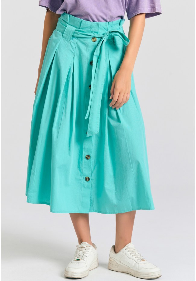 Relaxed fit μίντι φούστα με πιέτες