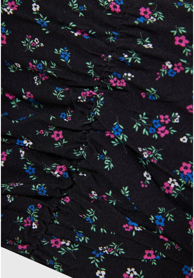 Εμπριμέ cropped τοπ από τεχνητό μετάξι