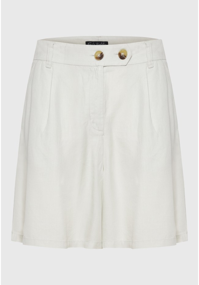 Lyocell garment dyed σορτς με πιέτες