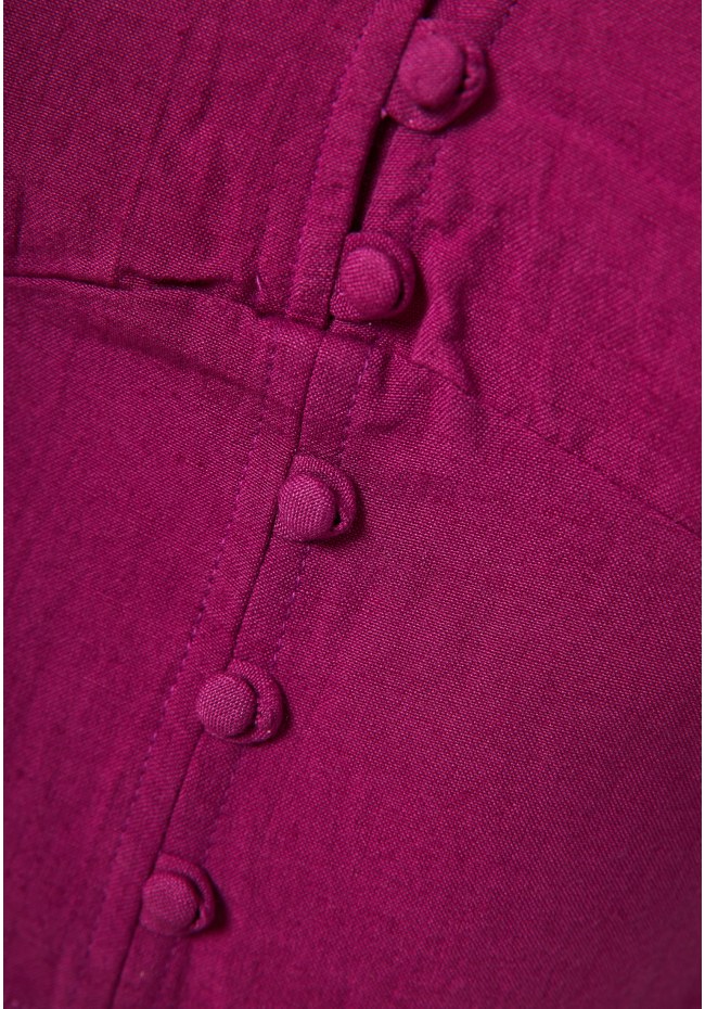 Linen blend plain cropped top