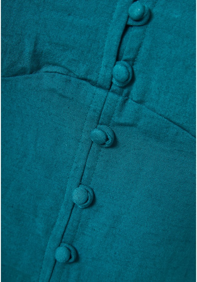 Linen blend plain cropped top