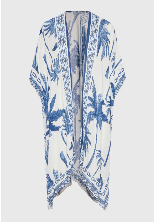 Γυναικείο κιμονό με tropical τύπωμα