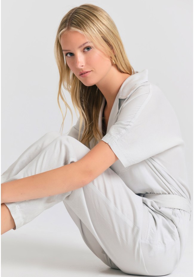 Lyocell jumpsuit with belt
