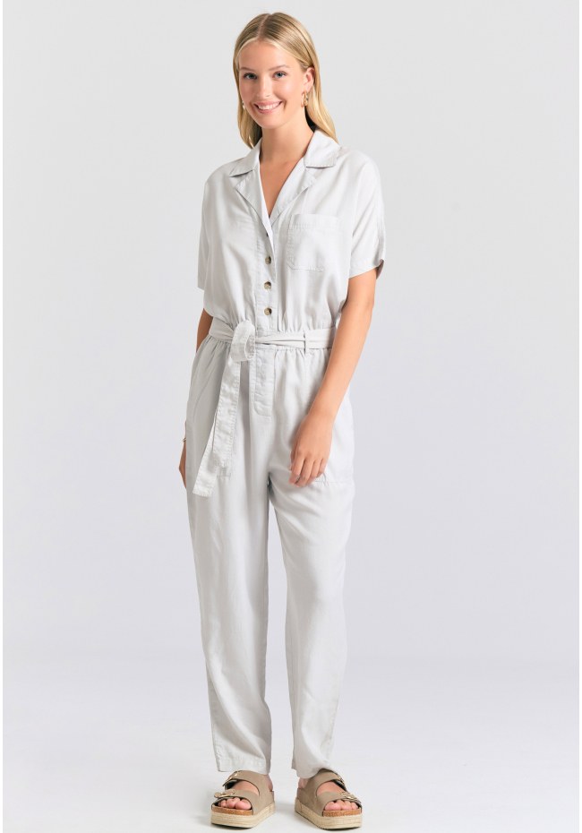 Lyocell jumpsuit with belt