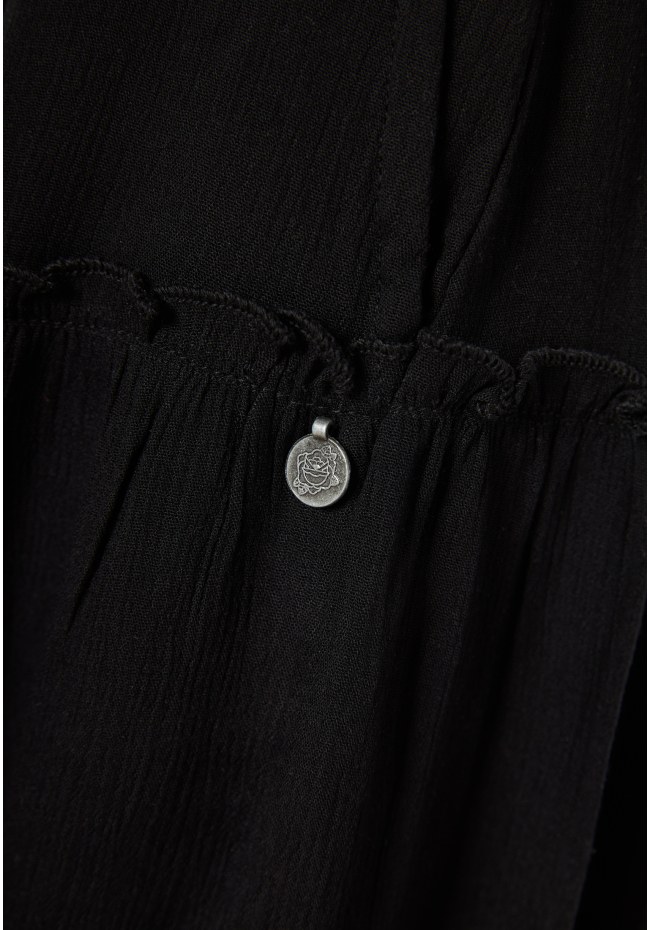 Loose fit skort με βολάν και κέντημα