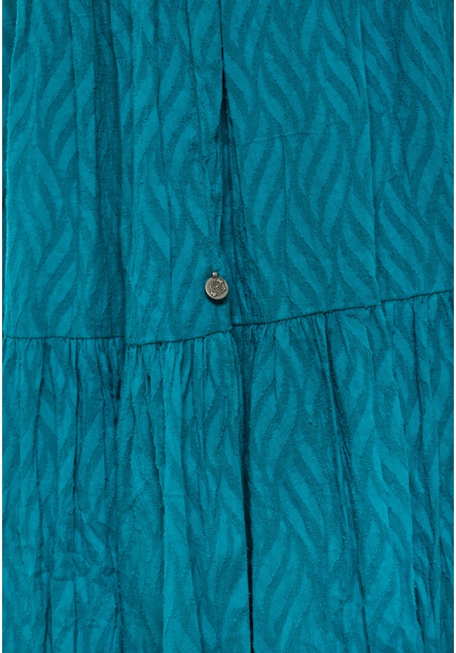 Relaxed fit φούστα με βολάν σε ζακάρ ύφανση