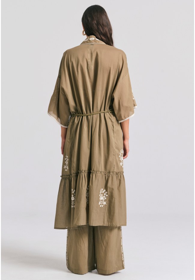 Γυναικείο kimono με κέντημα και βολάν