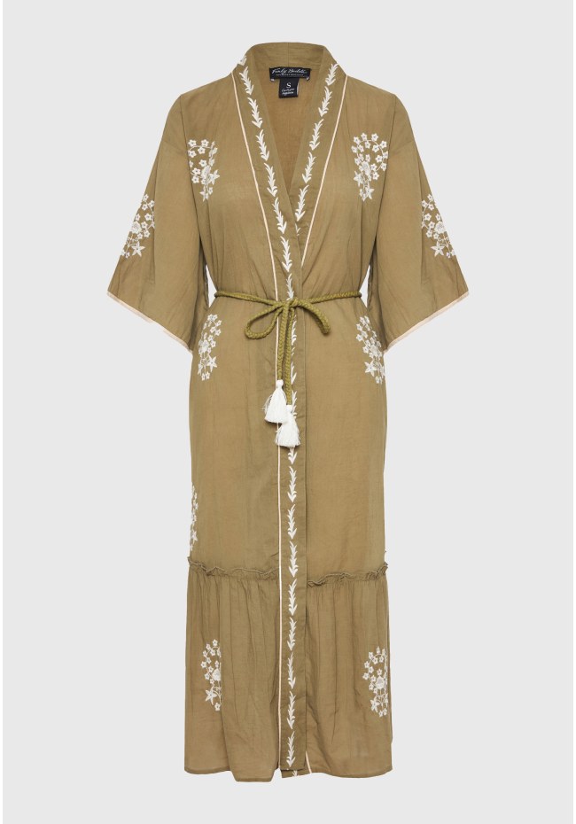 Γυναικείο kimono με κέντημα και βολάν