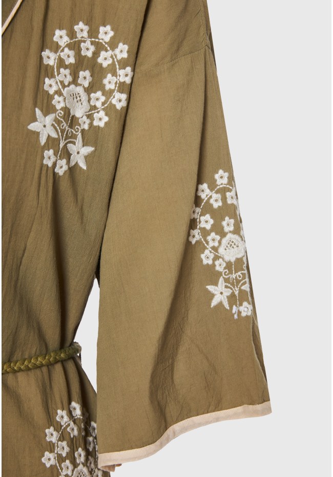 Γυναικείο kimono με κέντημα και βολάν