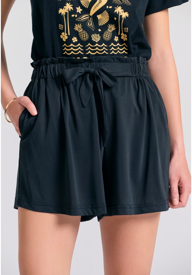 Loose fit σορτς με δέσιμο μπροστά