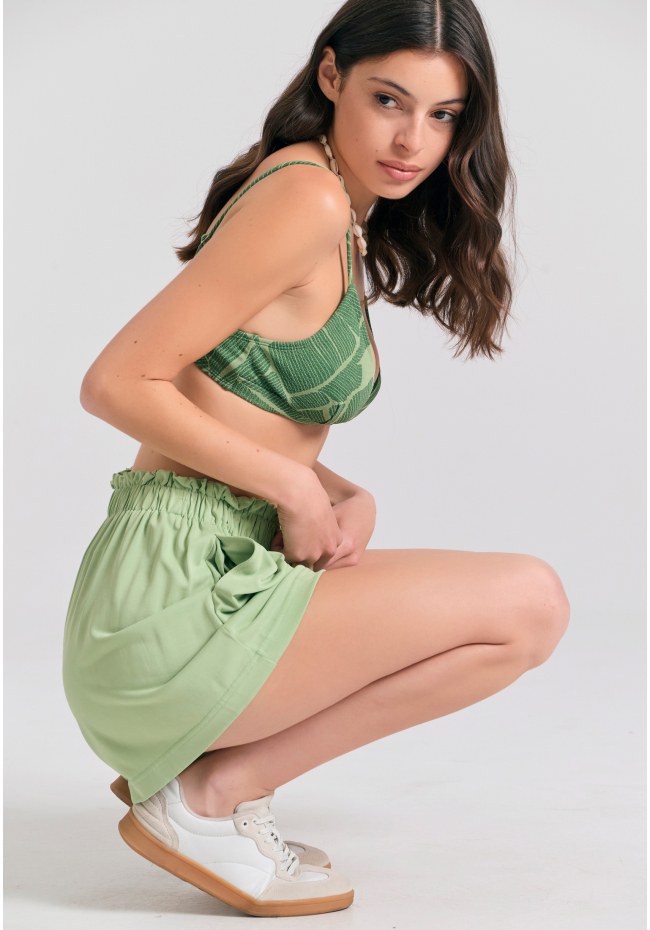 Loose fit σορτς με δέσιμο μπροστά