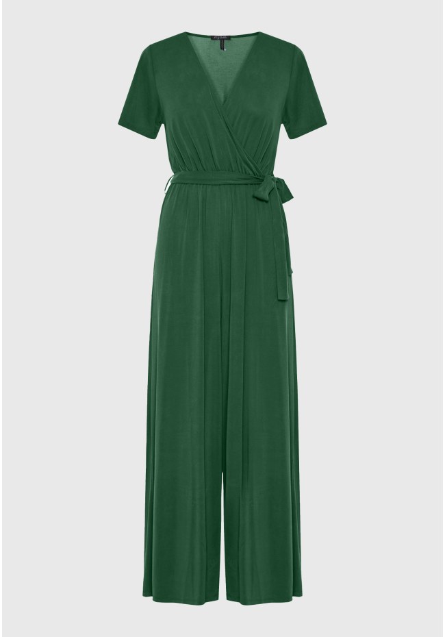 Wrap jumpsuit with belt