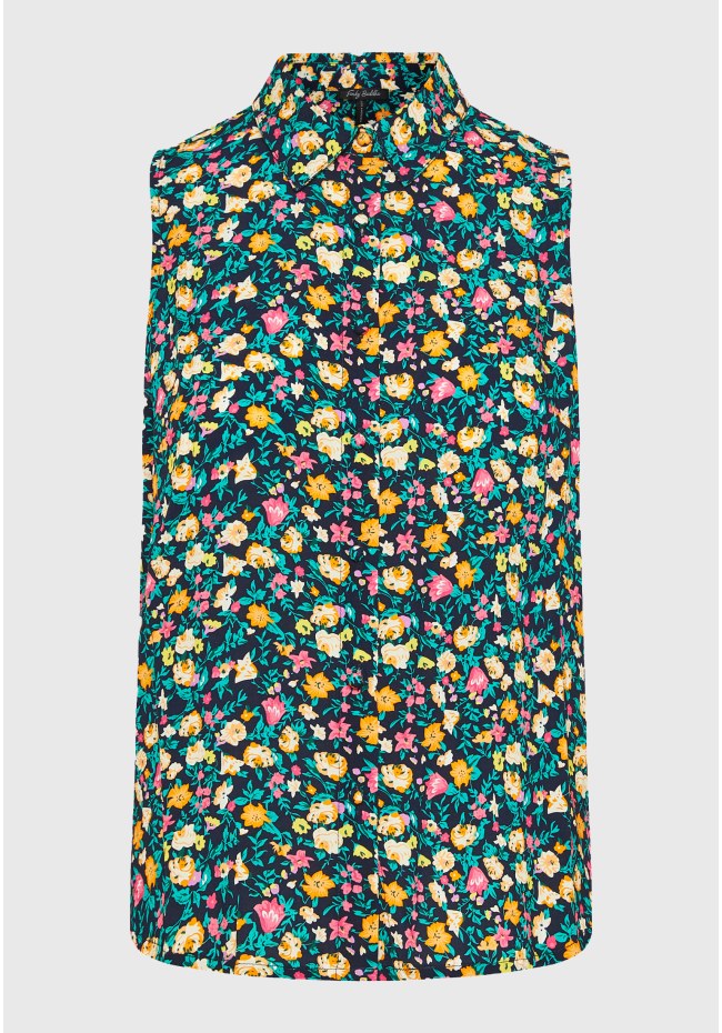 Γυναικείο φλοράλ αμάνικο πουκάμισο