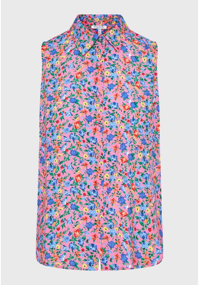 Γυναικείο φλοράλ αμάνικο πουκάμισο