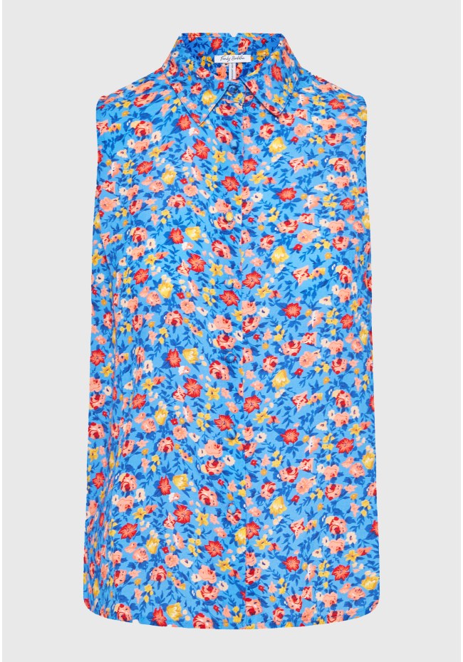Γυναικείο φλοράλ αμάνικο πουκάμισο