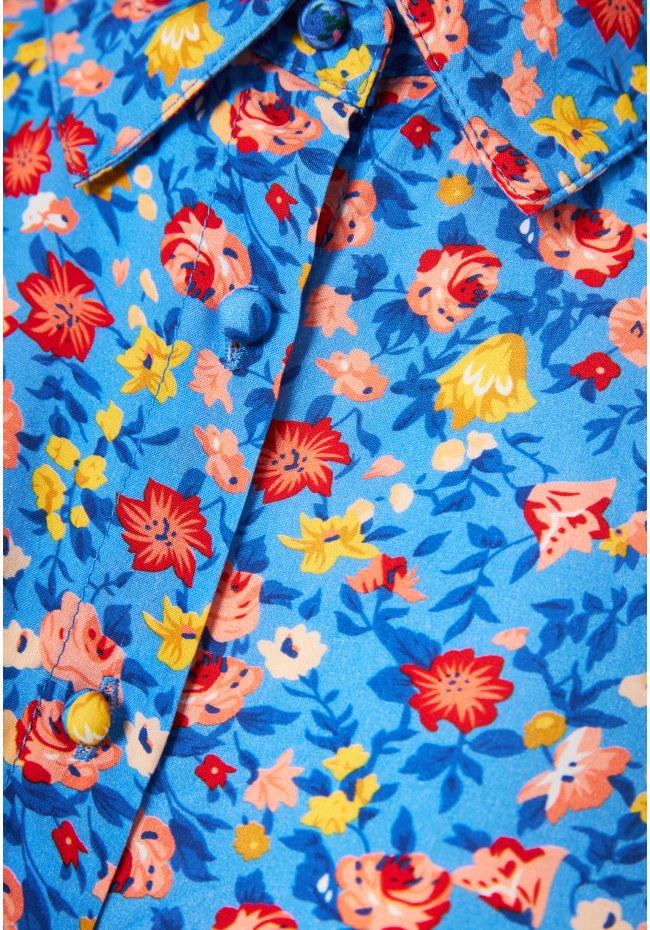 Γυναικείο φλοράλ αμάνικο πουκάμισο