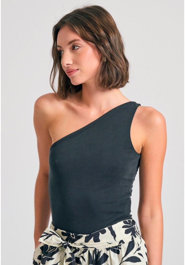 Off shoulder μονόχρωμο κορμάκι