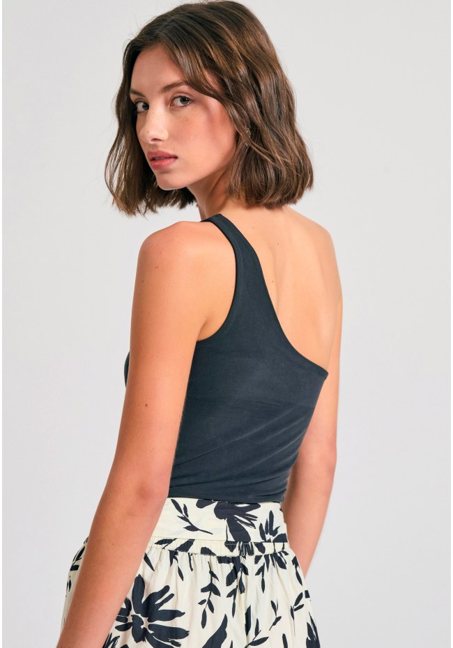 Off shoulder μονόχρωμο κορμάκι