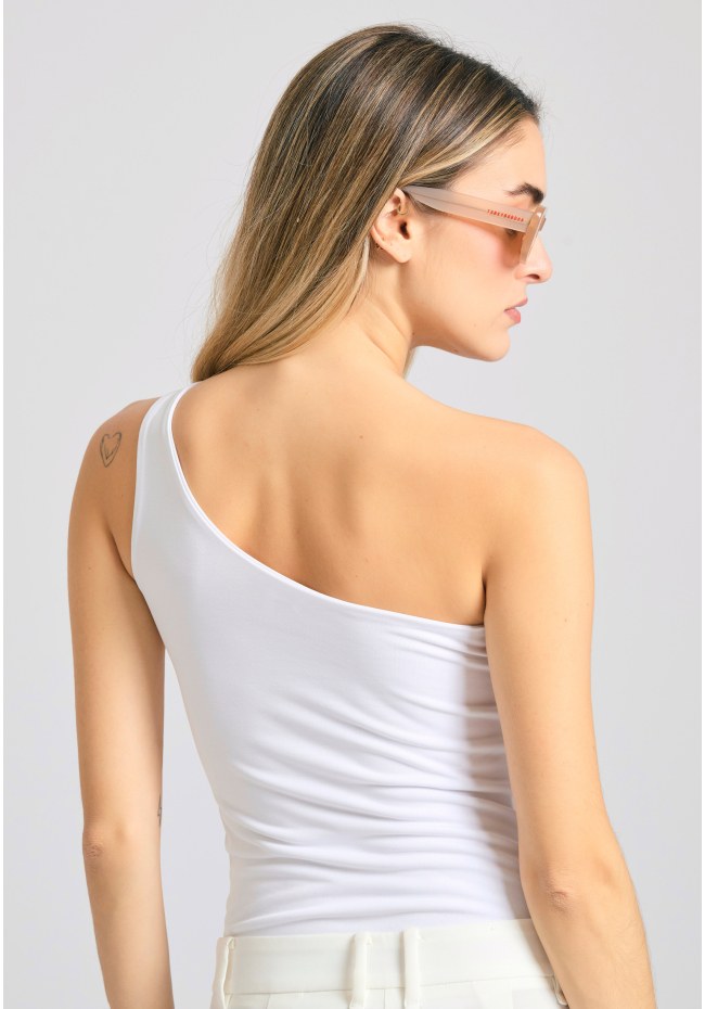 Off shoulder μονόχρωμο κορμάκι