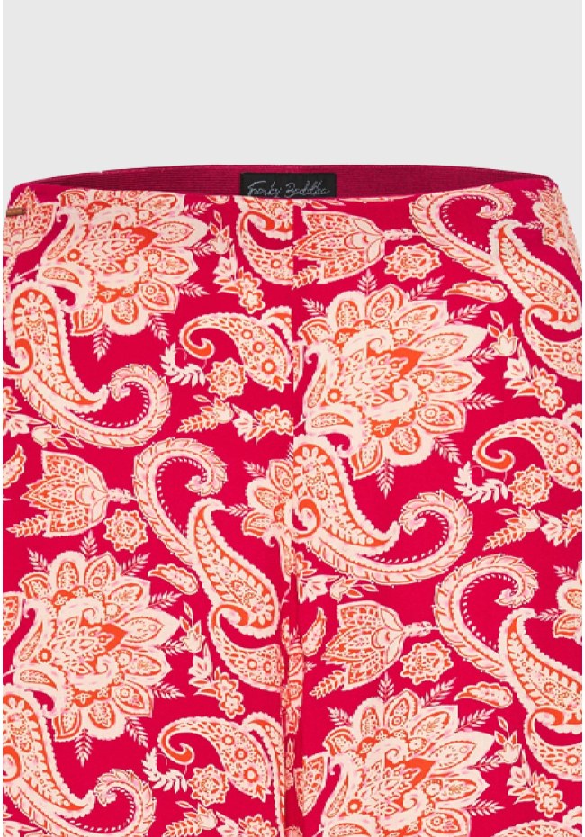 Wide leg εμπριμέ παντελόνα από βισκόζη