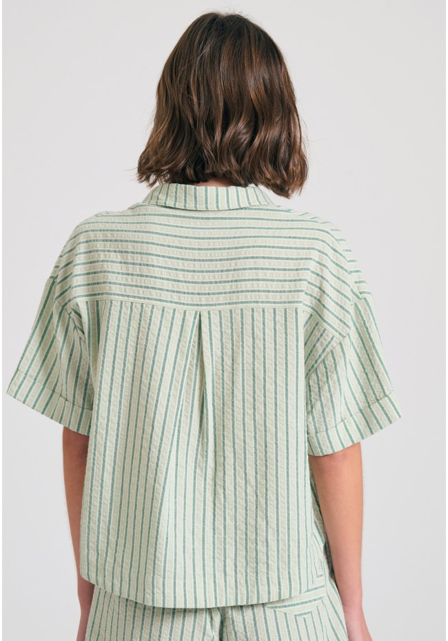 Γυναικείο oversized πουκάμισο με ρίγες