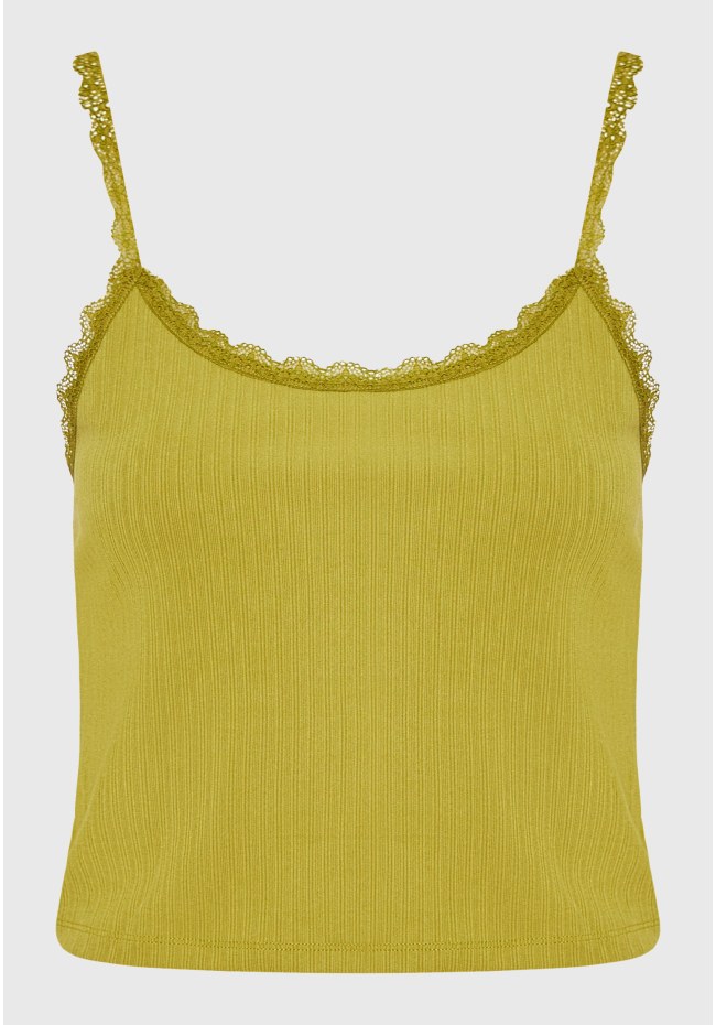 Shell top σε rib ύφανση με δανδέλα