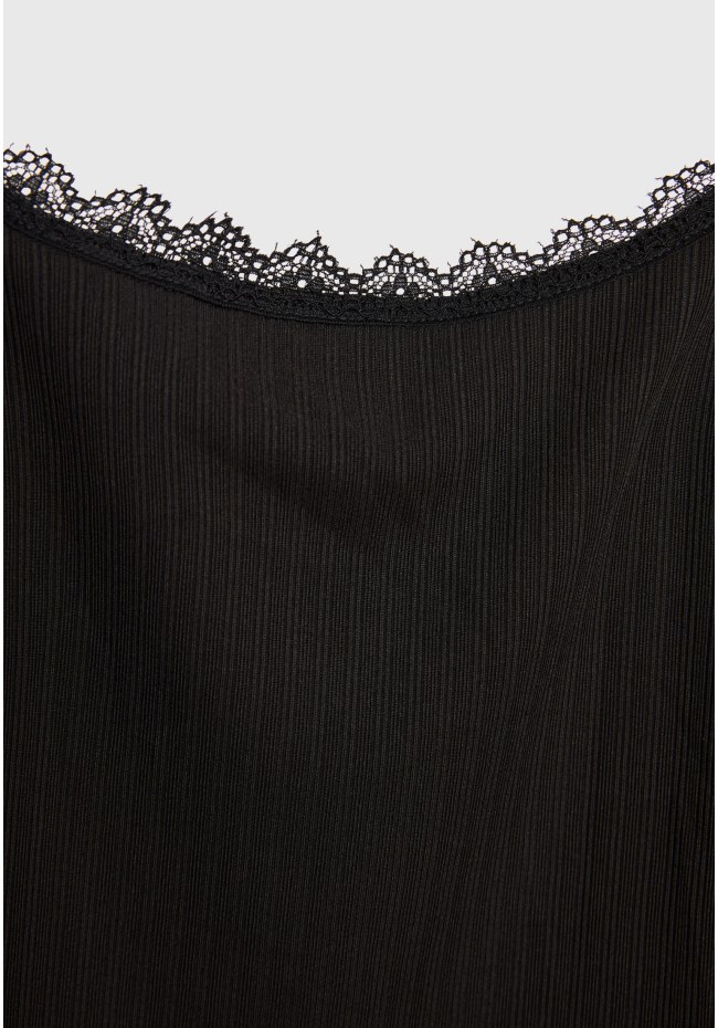 Shell top σε rib ύφανση με δανδέλα