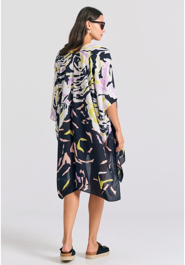 Γυναικείο κιμονό με abstract τύπωμα