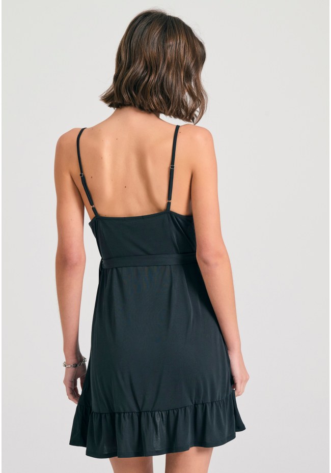 Mini κρουαζέ φόρεμα με βολάν