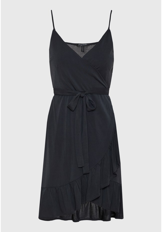 Mini κρουαζέ φόρεμα με βολάν