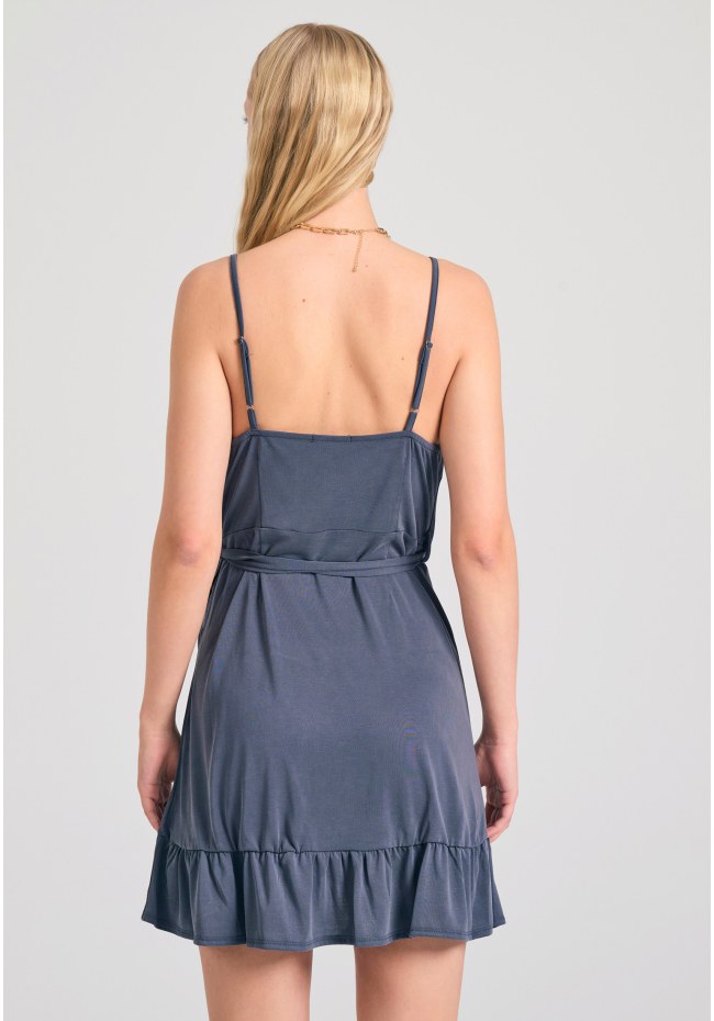 Mini κρουαζέ φόρεμα με βολάν