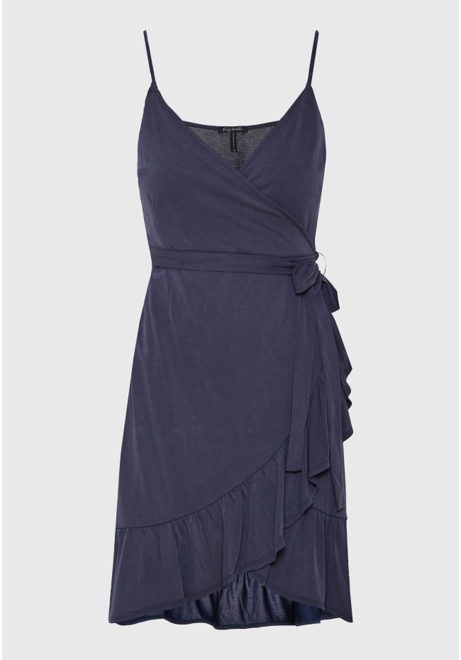 Mini κρουαζέ φόρεμα με βολάν