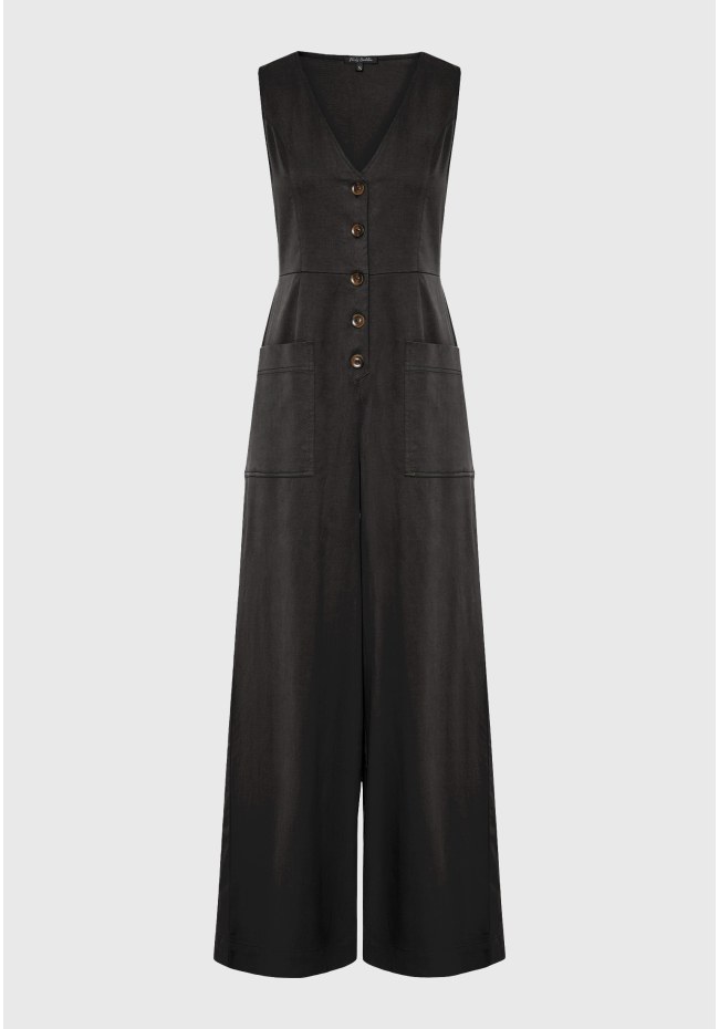 Lyocell blend jumpsuit with pockets
