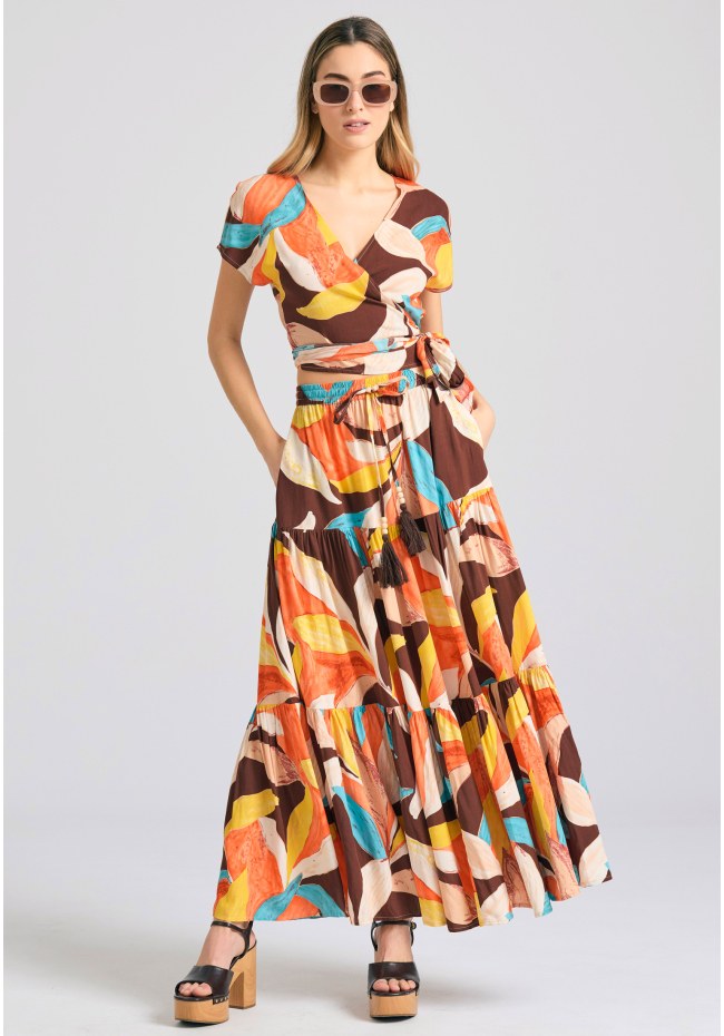 Εμπριμέ κρουαζέ τοπ σε ethnic look