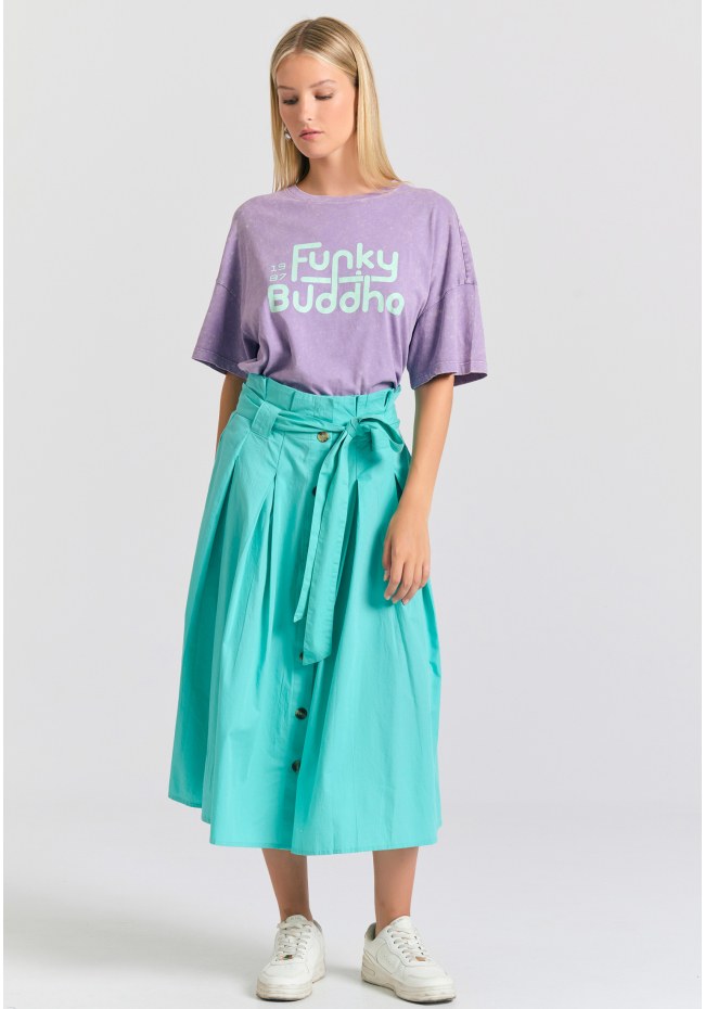 Oversized garment dyed t-shirt with branded print